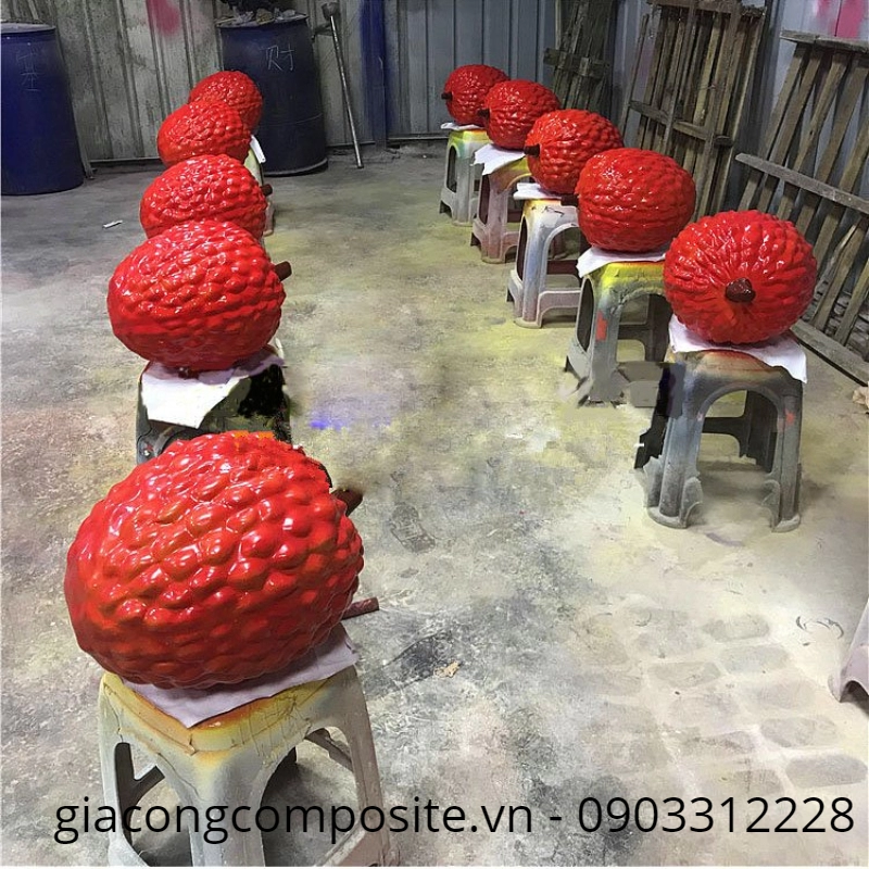 xuong san xuat mo hinh composite truc tiep tai hcm1 1 2380 - Trái vải thiều composite 2 [KT: D600*H800mm]